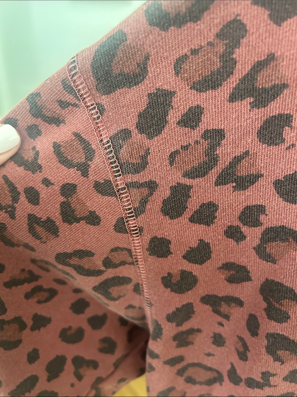 SUNDRY Women's Rust Leopard Print Crewneck Sweater - Picture 6 of 6